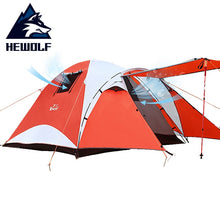Load image into Gallery viewer, Hewolf Outdoor Rainproof Camping Tent 3-4 Multi-layer Double Family Equipment Camping Windproof Aluminum Pole Tent
