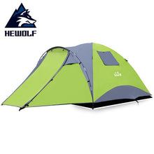 Load image into Gallery viewer, Hewolf Outdoor Rainproof Camping Tent 3-4 Multi-layer Double Family Equipment Camping Windproof Aluminum Pole Tent
