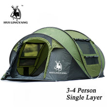 Load image into Gallery viewer, HUI LINGYANG Throw pop up tent 5-6 Person outdoor automatic tents Double Layers large family Tent waterproof camping hiking tent

