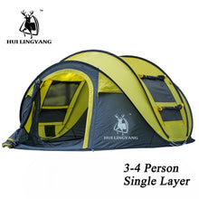 Load image into Gallery viewer, HUI LINGYANG Throw pop up tent 5-6 Person outdoor automatic tents Double Layers large family Tent waterproof camping hiking tent
